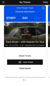Zach Bryan Saturday Tickets Cork