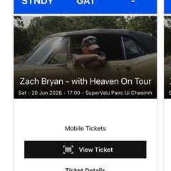 Zach Bryan Saturday Tickets Cork
