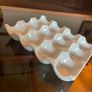White Ceramic Egg Tray Kitchen Counter Storage Image 8
