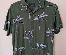 Tropical Palm Print Shirt Size M