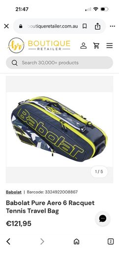 Babolat Pure Aero 6 Racquet Tennis Travel Bag