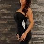 mini black dress size fits xs s padded with nice deco Image 2