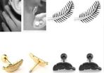 Stainless Steel Feather Stud Earrings
