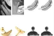 Stainless Steel Feather Stud Earrings