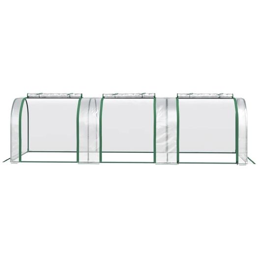 Tunnel Greenhouse Green Grow House Steel Frame for Garden Backyard with Zipper Doors 295x100x80 cm, Clear