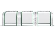 Tunnel Greenhouse Green Grow House Steel Frame for Garden Backyard with Zipper Doors 295x100x80 cm, Clear
