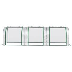Tunnel Greenhouse Green Grow House Steel Frame for Garden Backyard with Zipper Doors 295x100x80 cm, Clear