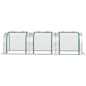 Tunnel Greenhouse Green Grow House Steel Frame for Garden Backyard with Zipper Doors 295x100x80 cm, Clear