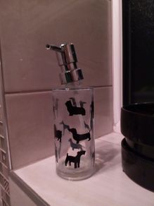 glass dog soap dispenser