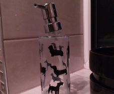 glass dog soap dispenser