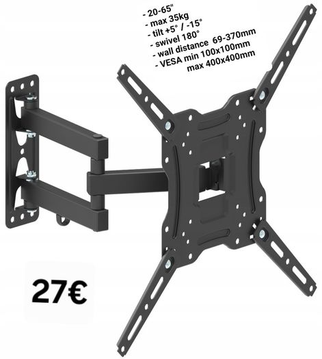 TV Wall Mount Bracket Tilt Swivel 20" - 65" TV