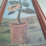 Lovely Framed Print Signed W . Darker - 1899 Sunflower Floral Print In Tall Pine Wood Frame. Image 4