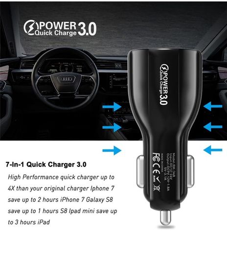Car Charger USB C Lighter USB Charger, 2 Ports Car Charger Mobile Phone, Quick Charge PD Ports and QC 3.0 Compatible with iPhone13, iPad Samsung Galaxy,Huawei, Xiaomi, Tablet