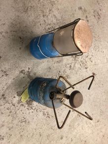 Vintage gas lamp & burner