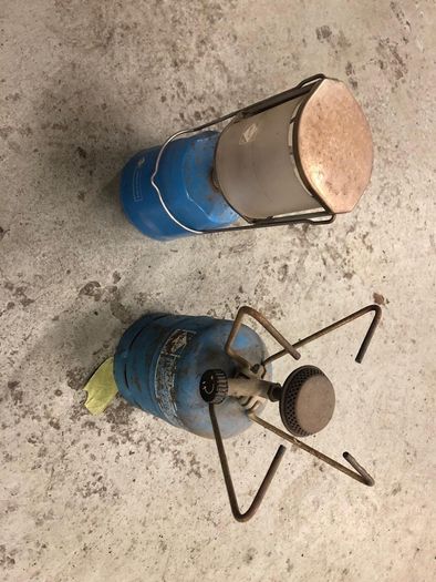 Vintage gas lamp & burner
