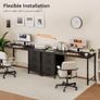 Computer Desk with Drawers, 120cm Office Desk with Storage, Black Image 3