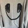 H&M grey earphones sweatshirt size M/L Postage included Image 2