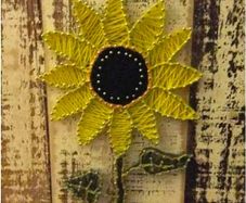 Handmade sunflower sting art
