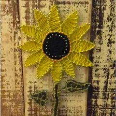 Handmade sunflower sting art