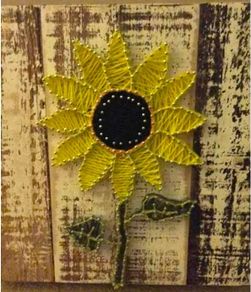 Handmade sunflower sting art