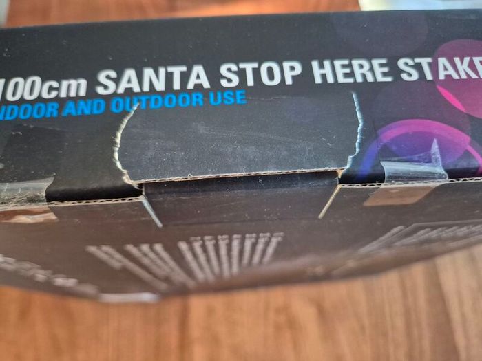 Festive 100cm Santa Stop Here Stake
