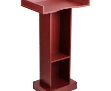 Podium Stand, 1040 mm Wooden Lectern, Laptop Desk with Wide Reading Surface and Storage Shelf, Edge Stopper, Elegant Design, Flool-Standing