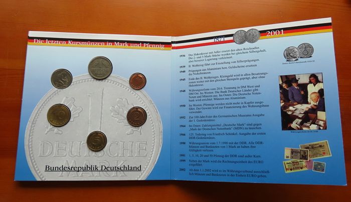 12 Coins (incl 2 Silver ) in old Germany set | 130 Years Deutsche Mark | 2 Silver coins | 12 coins