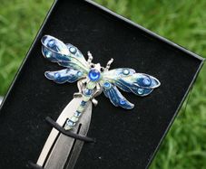 Art Deco Dragonfly Colorful Bookmark, Tea Party Favor, Teacher Gift
