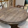 1.2m Round Rustic Oak Pedestal Dining Table Image 7