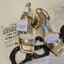 ASOS DESIGN UK5 brand new block heeled sandals in gold Image 4
