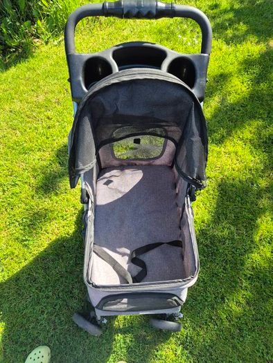 Trixie Grey Dog Buggy Stroller (Quick-Fold, Max 11kg)