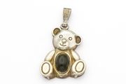 Vintage Signed 925 Sterling Silver Hematite Teddy Bear Charm