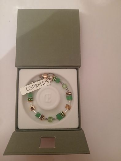 Coeur de Lion GeoCUBE Iconic Monochrome Green Bracelet 4016/30-0500 Boxed New CAN POST