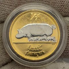 Ireland 1942 1/2d Halfpenny Gold and Silver Plated Coin