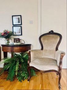Antique Victorian Armchair - Professionally Reupholstered