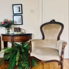 Antique Victorian Armchair - Professionally Reupholstered