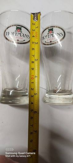 hoffman's lager x 2  half pints glasses rare item ,by cherry's brewery's waterford ,,very good condition,,buyer collects or pays postage thank you