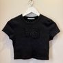ALEXANDER WANG Logo Applique Cropped T Shirt Top Size S! Image 2
