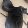 Fairfax black leather saddle with girth. High quality black leather Fairfax saddle in great condition. Comes with a matching girth as shown in the photos. Perfect for everyday riding or training. Image 5