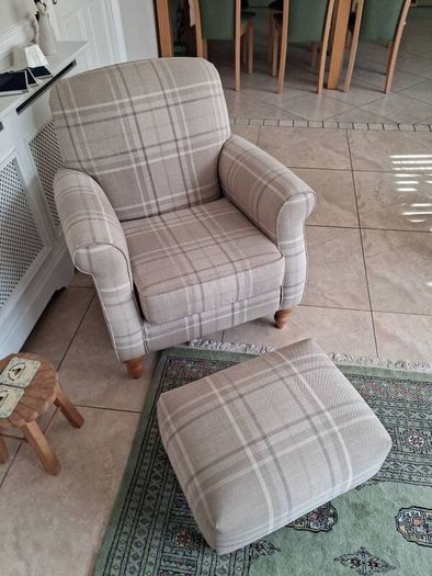 Beautiful Next Tartan Armchair & Footstool