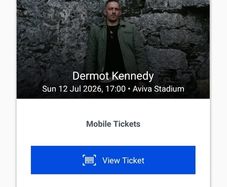 Dermot kennedyx2 premium tickets 12th of July