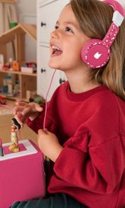 Tonies pink foldable wired headphones for Toniebox 1 EUC