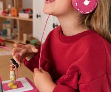 Tonies pink foldable wired headphones for Toniebox 1 EUC