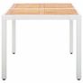 Garden Table White 150x90x75 cm Poly Rattan and Solid Acacia Wood Image 4