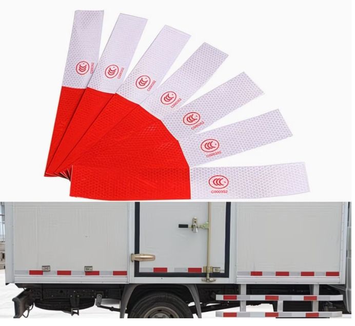 10pcs 11.81-inch Red and White Reflective Stickers,