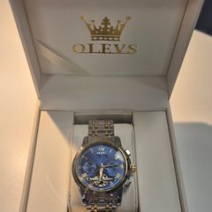 OLEVS Automatic Mechanical Watch - Two-Tone Blue Dial