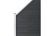 Fence Panel WPC 90x(100-180) cm Grey