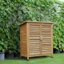 NEW SALE | Garden Shed Wooden Garden Storage Shed 2 Door Unit Solid Fir Wood Garage Tool Organisation Cabinet 87L x 46.5W x 96.5Hcm Image 2