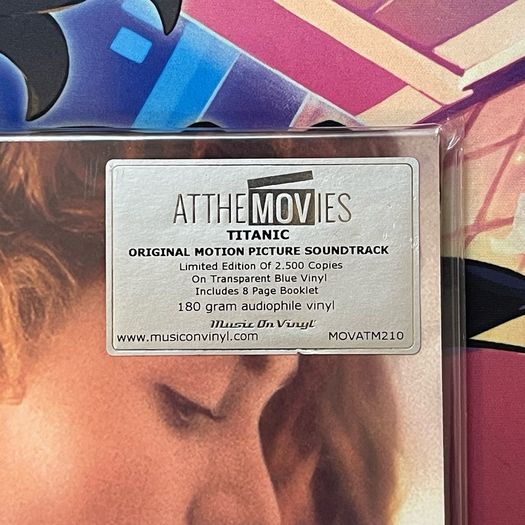 Titanic Original Movie Music 2 LP Transparent Blue Vinyls Limited Serialized Edition