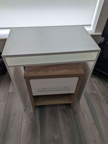 Desk and 2 bedside drawers